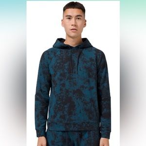 LULULEMON  Blue Black French Terry City Sweat Pullover Hoodie